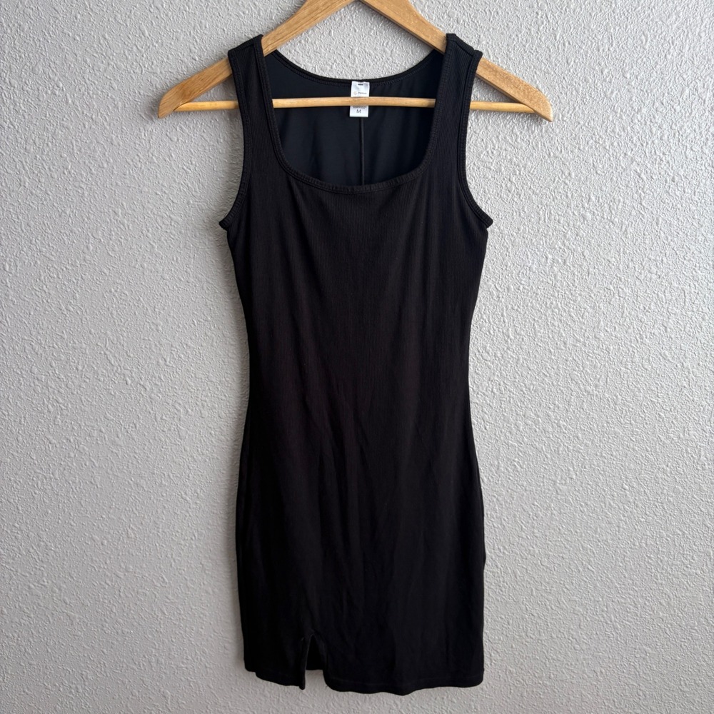 Popilush Black Ribbed Tank Mini Shapewear Dress M